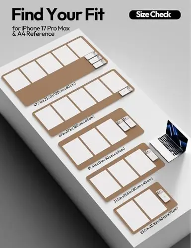 YSAGi Leather Desk Protector, Office Mat, Large Mouse Mat, Non-Slip PU Leather Blotter, Laptop Desk Mat, Waterproof Writing Pad for Office and Home (Khaki, 31.5