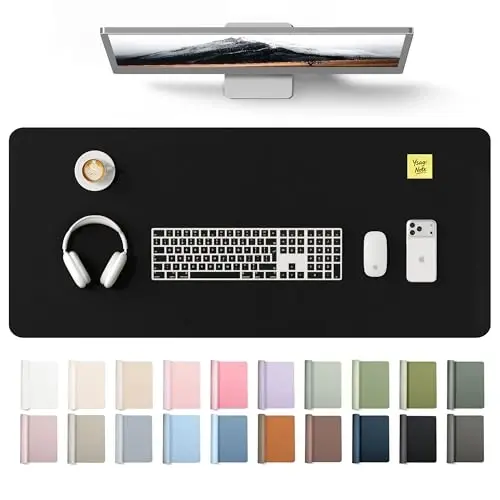 YSAGi Leather Desk Protector, Office Mat, Large Mouse Mat, Non-Slip PU Leather Blotter, Laptop Desk Mat, Waterproof Writing Pad for Office and Home(Black, 42