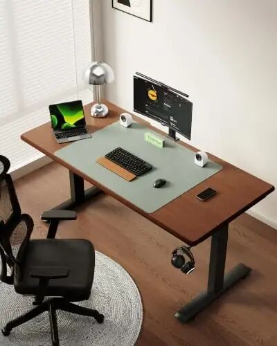 YSAGi Leather Desk Protector, Office Mat, Large Mouse Mat, Non-Slip PU Leather Blotter, Laptop Desk Mat, Waterproof Writing Pad for Office and Home(Grayish Green, 40