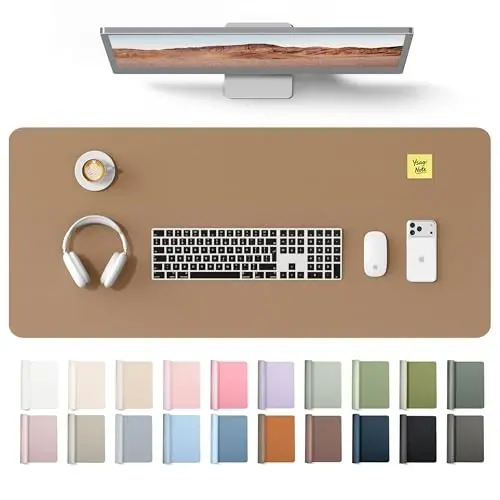 YSAGi Leather Desk Protector, Office Mat, Large Mouse Mat, Non-Slip PU Leather Blotter, Laptop Desk Mat, Waterproof Writing Pad for Office and Home(Khaki, 42