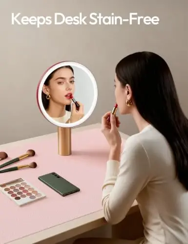 YSAGi Leather Desk Protector, Office Mat, Large Mouse Mat, Non-Slip PU Leather Blotter, Laptop Desk Mat, Waterproof Writing Pad for Office and Home(Light Pink, 63