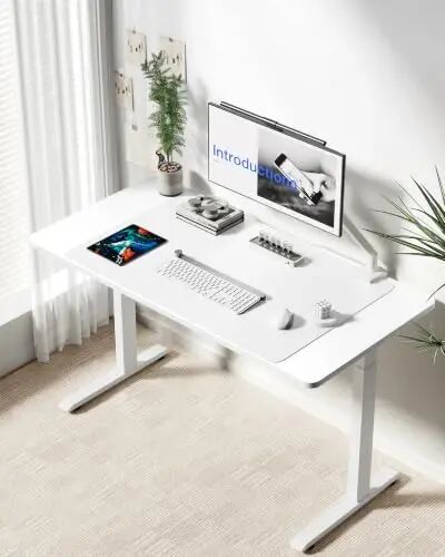 YSAGi Leather Desk Protector, Office Mat, Large Mouse Mat, Non-Slip PU Leather Blotter, Laptop Desk Mat, Waterproof Writing Pad for Office and Home(White, 40