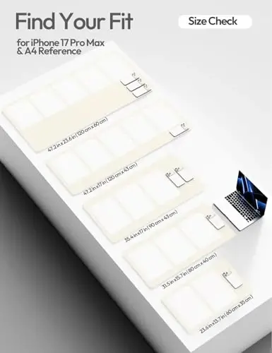 YSAGi Leather Desk Protector, Office Mat, Large Mouse Mat, Non-Slip PU Leather Blotter, Laptop Desk Pad, Waterproof Writing Pad for Office and Home (Cream, 47.2