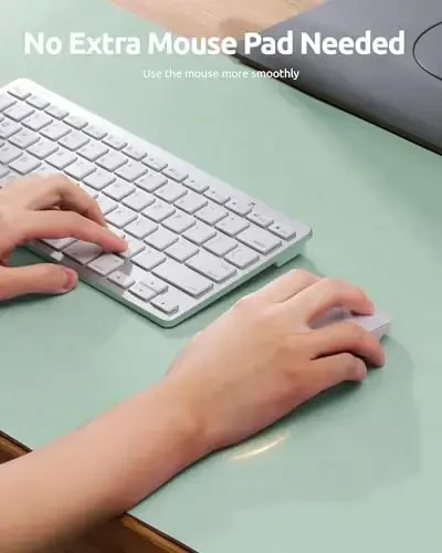 YSAGi Leather Desk Protector, Office Mat, Large Mouse Mat, Non-Slip PU Leather Blotter, Laptop Desk Pad, Waterproof Writing Pad for Office and Home (Pale Green, 35.4