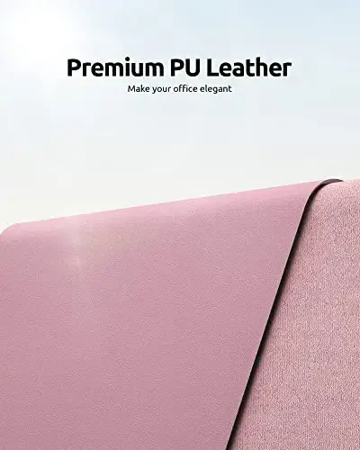 YSAGi Leather Desk Protector, Office Mat, Large Mouse Mat, Non-Slip PU Leather Blotter, Laptop Desk Pad, Waterproof Writing Pad for Office and Home (Pale Mauve, 23.6