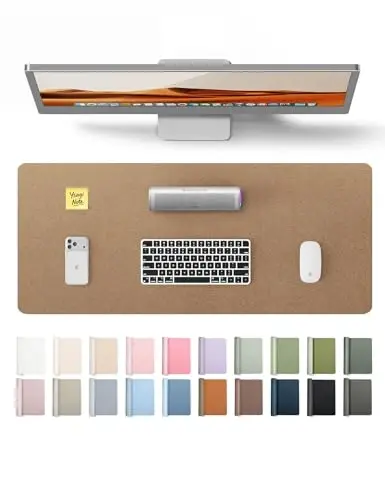 YSAGi Leather Desk Protector, Office Mat, Large Mouse Mat, Non-Slip PU Leather Blotter, Laptop Desk, Waterproof Writing Pad for Office and Home (Bronze, 35.4