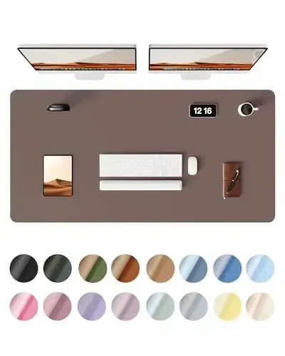 YSAGi Leather Desk Protector, Office Mat, Large Mouse Mat, Non-Slip PU Leather Blotter, Laptop Desk, Waterproof Writing Pad for Office and Home (Chocolate, 47.2