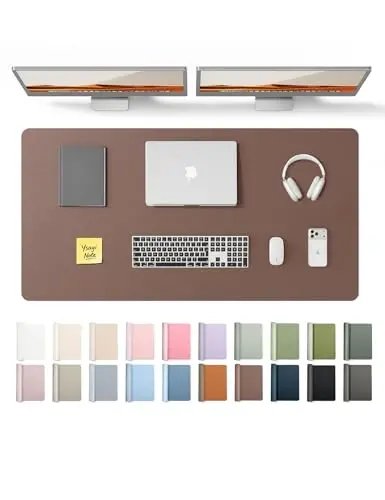 YSAGi Leather Desk Protector, Office Mat, Large Mouse Mat, Non-Slip PU Leather Blotter, Laptop Desk, Waterproof Writing Pad for Office and Home (Chocolate, 47.2