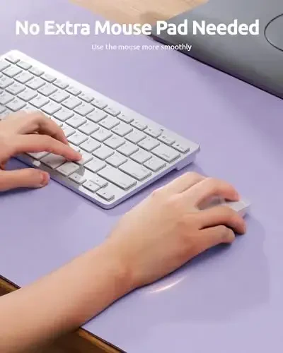 YSAGi Leather Desk Protector, Office Mat, Large Mouse Mat, Non-Slip PU Leather Blotter, Laptop Desk, Waterproof Writing Pad for Office and Home (Light Purple, 35.4