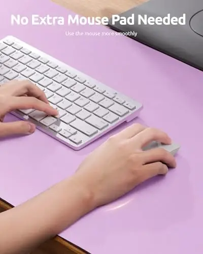 YSAGi Leather Desk Protector, Office Mat, Large Mouse Mat, Non-Slip PU Leather Blotter, Laptop Desk, Waterproof Writing Pad for Office and Home (Taro Purple, 35.4