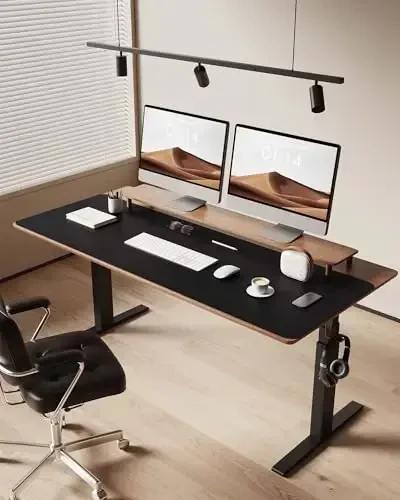 YSAGi Leather Desk Protector, Office Mat, Large Mouse Mat, Non-Slip PU Leather Blotter, Laptop Pad, Waterproof Writing Pad for Office and Home (Black, 47