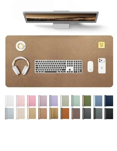 YSAGi Leather Desk Protector, Office Mat, Large Mouse Mat, Non-Slip PU Leather Blotter, Laptop Pad, Waterproof Writing Pad for Office and Home (Bronze, 31.5