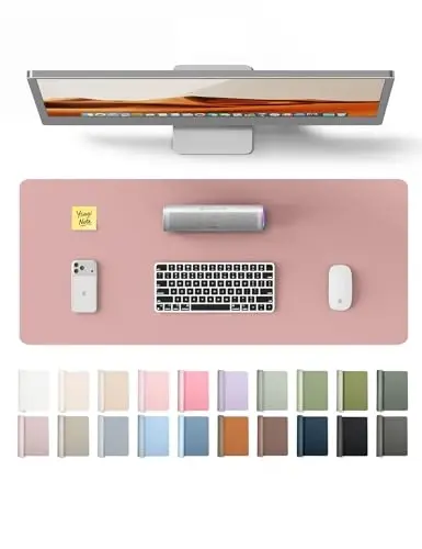 YSAGi Leather Desk Protector, Office Mat, Large Mouse Mat, Non-Slip PU Leather Blotter, Laptop Pad, Waterproof Writing Pad for Office and Home (Pale Mauve, 47.2