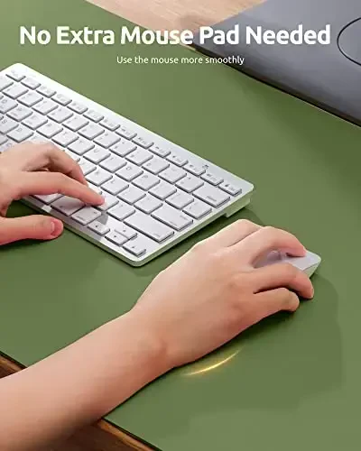 YSAGi Leather Desk Protector, Office Mat, Large Mouse Pad, Non-Slip PU Leather Blotter, Laptop Desk, Waterproof Writing Pad for Office and Home (Green, 31.5