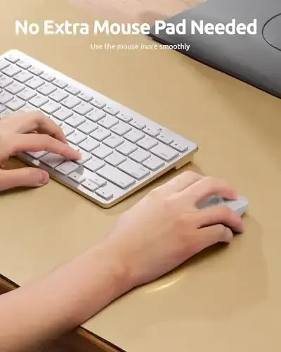 YSAGi Teri Stol Himoyachisi, Ofis Mat, Katta Sichqoncha Mat, Sirpanmaydigan PU Teri Blotter, Noutbuk Stol Pad, Ofis va Uy uchun Suv o'tkazmaydigan Yozuv Pad (Latte, 31.5