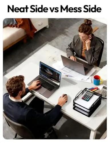 YSAGi Teri Stol himoyachisi, Ofis uchun gilamcha, Katta sichqoncha gilami, Sirpanmaydigan PU Teri Blotter, Noutbuk uchun stol yostig'i, Ofis va uy uchun suv o'tkazmaydigan yozuv yostig'i (Oq, 35.4