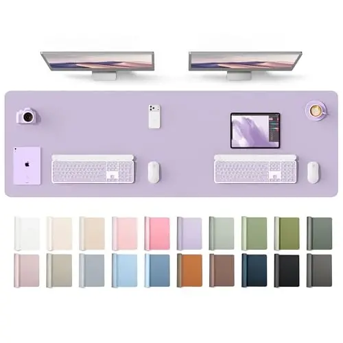 YSAGi Teri Stollar Himoya Qiluvchi, Ofis Matosi, Katta Sichqoncha Matosi, Sirpanmaydigan PU Teri Blotter, Noutbuk Stoli Matosi, Ofis va Uy uchun Suv O'tkazmaydigan Yozuv Matosi (Och Pushti, 63