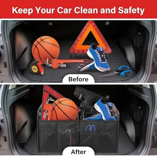 YSSOA Car Trunk Organizer, 2 Compartments Anti-slip 14