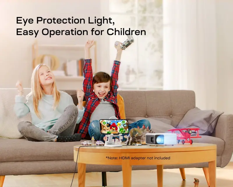 Mini Projector, Native 720P Support 1080P, Eye-Protection, HDMI/USB Portable for Kids Gift - 2