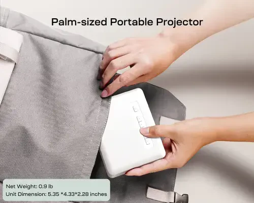 YT 1080P Mini Proyektor, 4000 Lyumenli Uy Teatri Uchun Ko'chma LCD Proyektor, Oq - 1