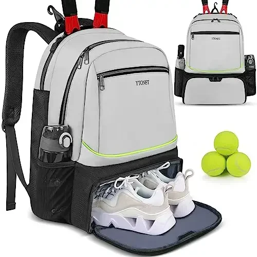 Ytonet Tennis Bag Tennis Backpack for Women Men 2 Rackets with Insulated Pocket Ventilated Shoe Compartment - 1