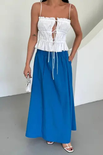 YUBKA SHANEL BO'YI SOFT MATO - Saks - 3