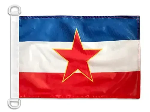 Yugoslavia NAUTICAL Flag 18'' x 12'' - Yugoslavian flags 30 x 45 cm. - Banner 12x18 in for boat - AZ FLAG - AZ FLAG