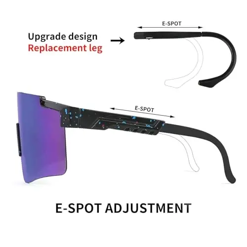 YuJian Sports Sunglasses for Men Women, UV Protection Outdoor Goggles for Baseball Cycling Fishing Golf - 6