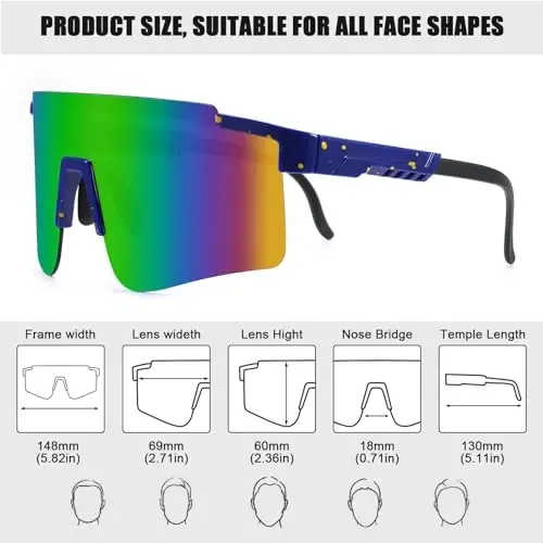 YuJian Sports Sunglasses for Men Women, UV Protection Outdoor Goggles for Baseball Cycling Fishing Golf - 5