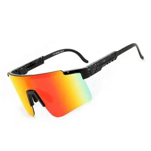 YuJian Sports Sunglasses for Men Women Youth Baseball Sunglasses UV400 Protection Adjustable Temple - 1