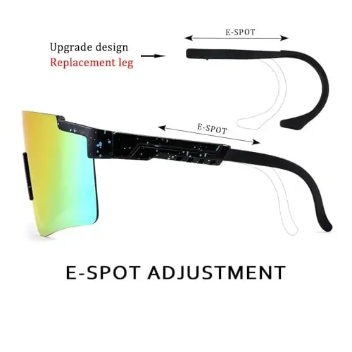 YuJian Sports Sunglasses for Men Women Youth Baseball Sunglasses UV400 Protection Adjustable Temple - 9