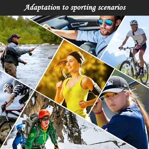YuJian Sports Sunglasses for Men Women Youth Baseball Sunglasses UV400 Protection Adjustable Temple - 7