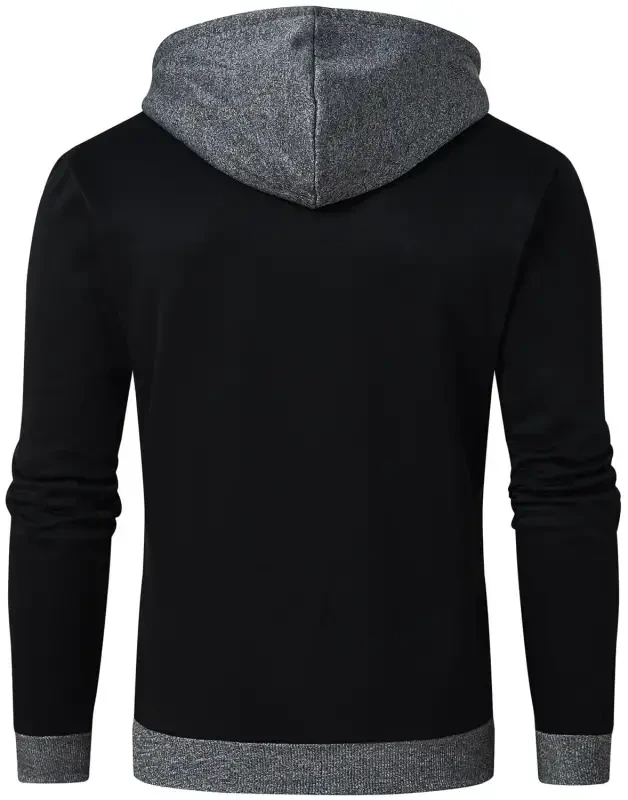 YuKaiChen Men's Zipper Hoodie Casual Hooded Sweatshirt Fleece Jacket Black-XL - NEIKU