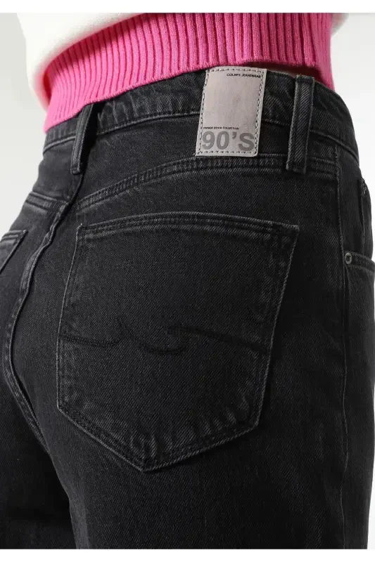 900 Larıs Normal Kesim Yüksek Bel Düz Paça Denım Kadın Pantolon Cl1062320 - 6