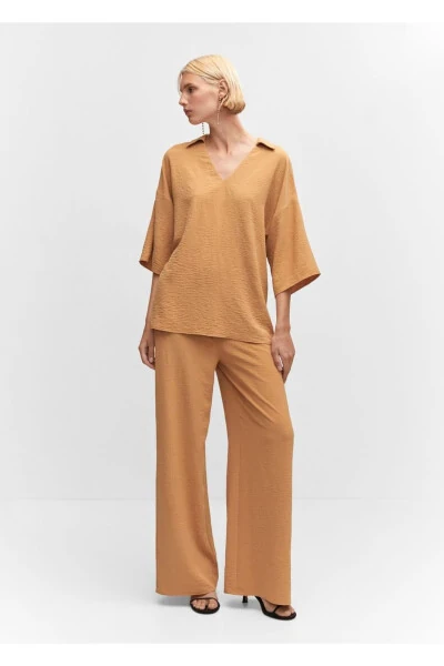 Yüksek belli wideleg pantolon - MANGO (1)