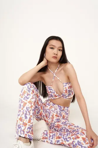 Yüksek Bel Ispanyol Paça Esnek Ricca Pantoolon Bey - HOLLY LOLLY (1)