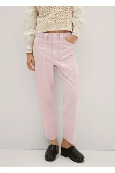 Yüksek Bel Slouchy Jean Pantolon - 1