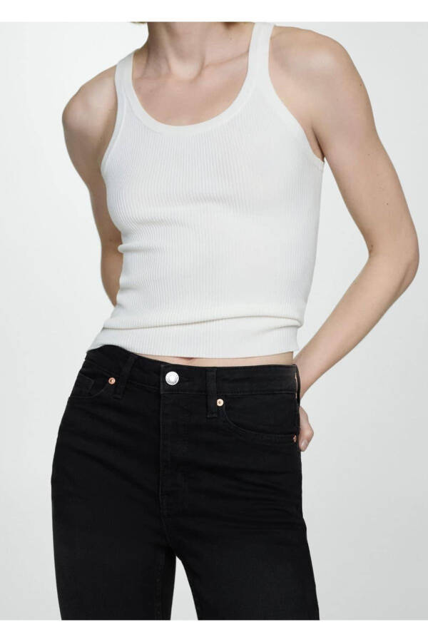 Yüksek Bel Skinny Jean-Siyah denim - 3