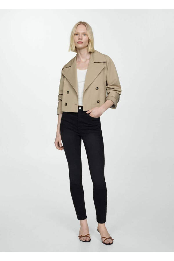 Yüksek Bel Skinny Jean-Siyah denim - 6