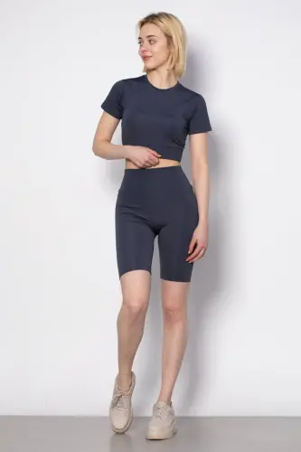 Yüksek Bel Toparlayıcı Etkili Mat Biker Bisikletçi Tayt-füme - 1