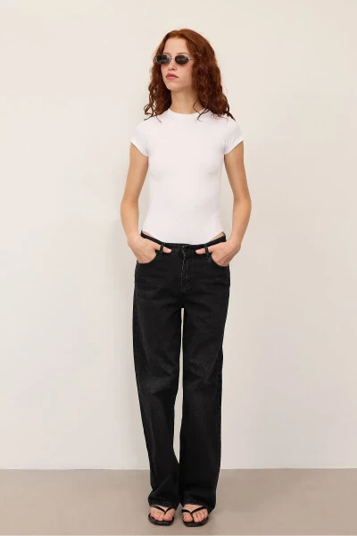 Yüksek Bel Wide Leg Jean Pantolon Pn8575-pnk - ADDAX