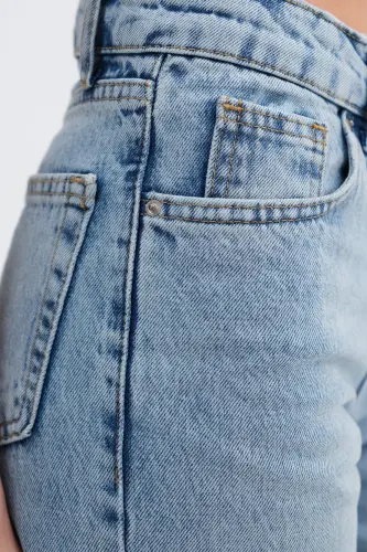 Yüksek Bel Wide Leg Jean Pantolon PN8575-PNK-Kar Ykm - 3