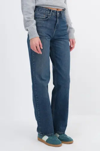 Yüksek Bel Wide Leg Jean Pantolon PN8575-PNK-Tint - 4