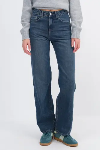 Yüksek Bel Wide Leg Jean Pantolon PN8575-PNK-Tint - 2