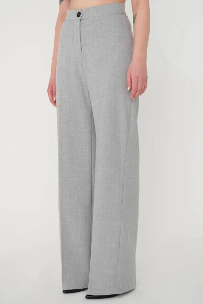 Yüksek Bel Wide Leg Pantolon PN8130-R4-Gri - 3