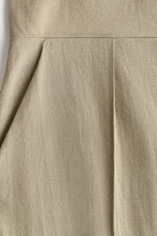 Yüksek Belli Şık Pantolon-Bej - 5