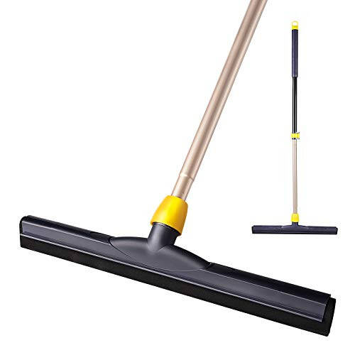 Yocada Floor Squeegee Scrubber Adjustable Telescopic Pole Heavy Duty Household Broom EVA Foam Blade for Garage Courtyard Shower Bathroom Floor Marble Glass Tile Water Foam Cleaning - 1