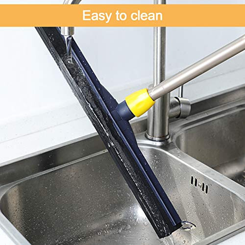 Yocada Floor Squeegee Scrubber Adjustable Telescopic Pole Heavy Duty Household Broom EVA Foam Blade for Garage Courtyard Shower Bathroom Floor Marble Glass Tile Water Foam Cleaning - 5