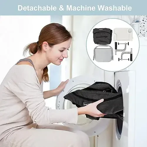 Hook On High Chair, Jozzve Clip on High Chair with Removable Dining Tray for Babies and Toddlers, Fold-Flat Storage Portable Baby Feeding Seat, Attach to Fast Table Chair for Home Travel (Bright Blue) - 6