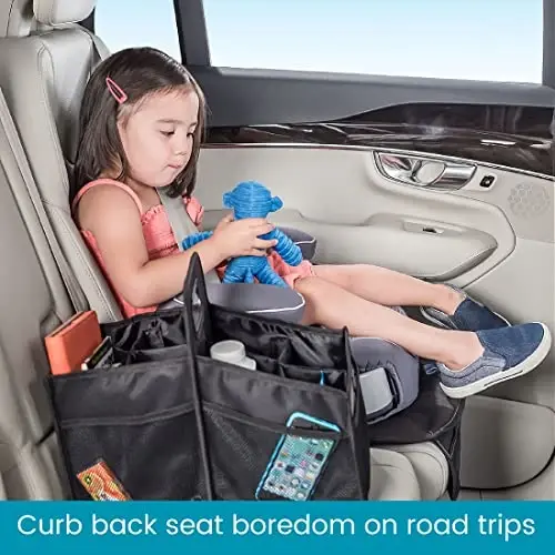 High Road Car Organizer with Cup Holder Dividers - Front Seat Organizer for Drivers or Middle Seat Car Organizer for Kids - Portable Car Caddy with Easy Carry Handle - 2